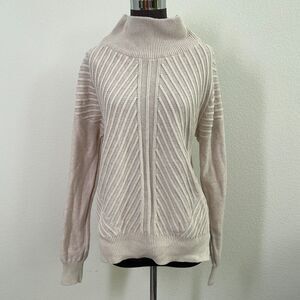 Prana Sentimental Sweater Women M Blush Pink Knit High Neck
